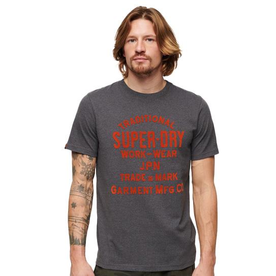 Superdry Workwear Flock Graphic T Shirt